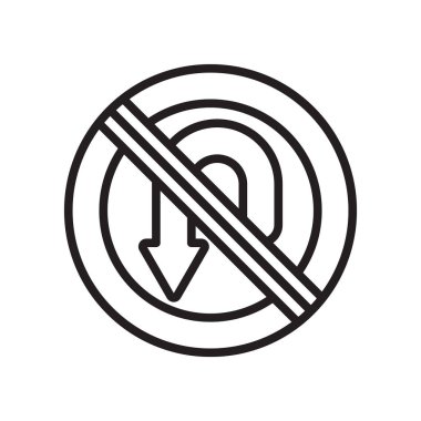 U açmak simge vektör işareti ve beyaz arka plan üzerinde U dönüş logo kavramı izole sembolü