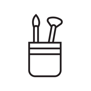 Boya fırça simge vektör işareti ve beyaz arka plan üzerinde boya fırçası logo kavramı izole sembolü