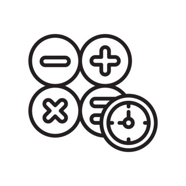 Hesap makinesi simge vektör işareti ve beyaz arka plan üzerinde hesap makinesi logo kavramı izole sembolü