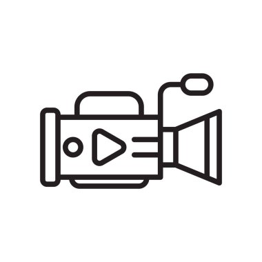 Video kaydedici simge vektör işareti ve beyaz arka plan üzerinde Video Kaydedici logo kavramı izole sembolü