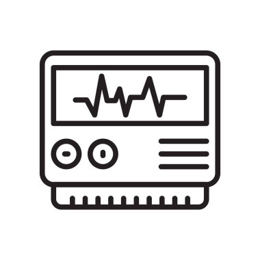 Beyaz arka plan üzerinde Elec izole elektrokardiyogram simge vektör