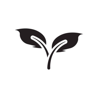 Yaprakları simge vektör işareti ve beyaz arka plan üzerinde izole sembolü,