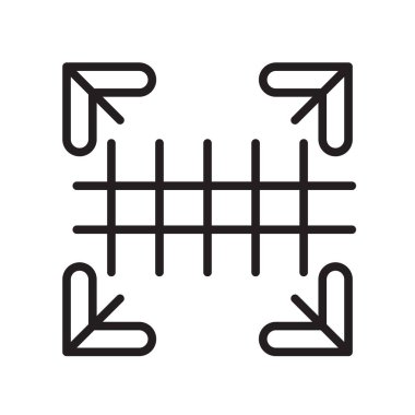 Izgara üzerinde beyaz arka planda, kılavuz üye izole simge vektör ,