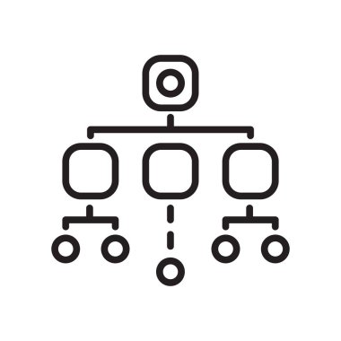 Organizasyon simge vektör işareti ve üzerinde beyaz backg izole sembolü