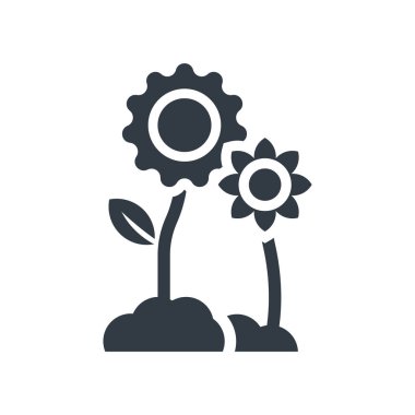 Çiçek simge vektör işareti ve beyaz arka plan üzerinde izole sembolü,