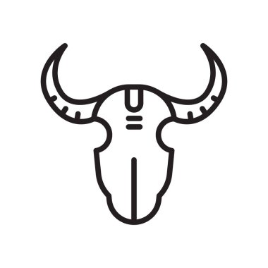 Boğa kafatası simge vektör işareti ve üzerinde beyaz backgro izole sembolü