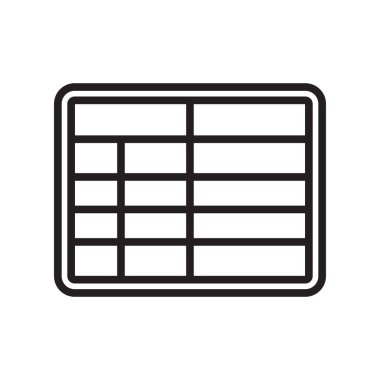 Tablo simge vektör işareti ve beyaz arka plan üzerinde izole sembolü, 