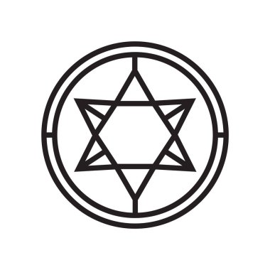 Pentagram simge vektör işareti ve beyaz arka plan üzerinde Pentagram logosu kavramı izole sembolü