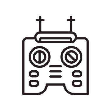 Beyaz arka plan üzerinde uzaktan izole uzaktan kumanda simge vektör 