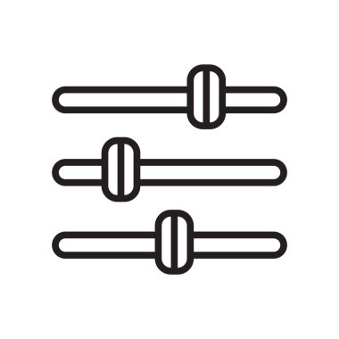 Kaydırıcıları simge vektör işareti ve beyaz arka plan üzerinde kaydırıcıları logo kavramı izole sembolü