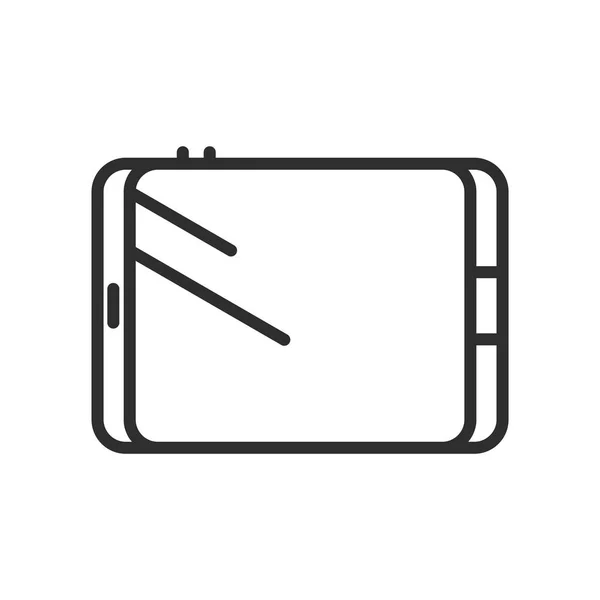 Tableta horizontal icono signo vectorial y símbolo aislado en blanco — Vector de stock