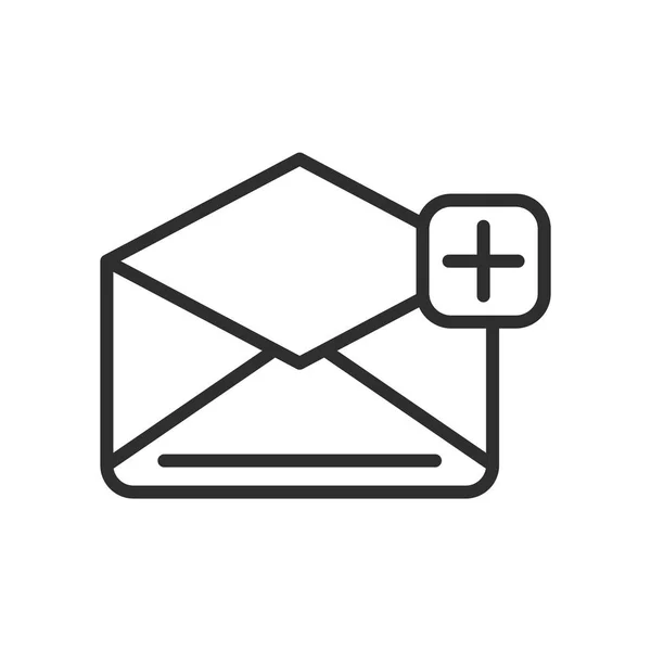 Новый знак и символ вектора электронной почты выделен белым цветом — стоковый вектор