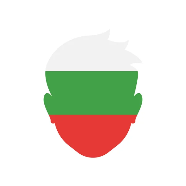 Bulgaristan simge vektör işareti ve üzerinde beyaz adam izole sembolü — Stok Vektör