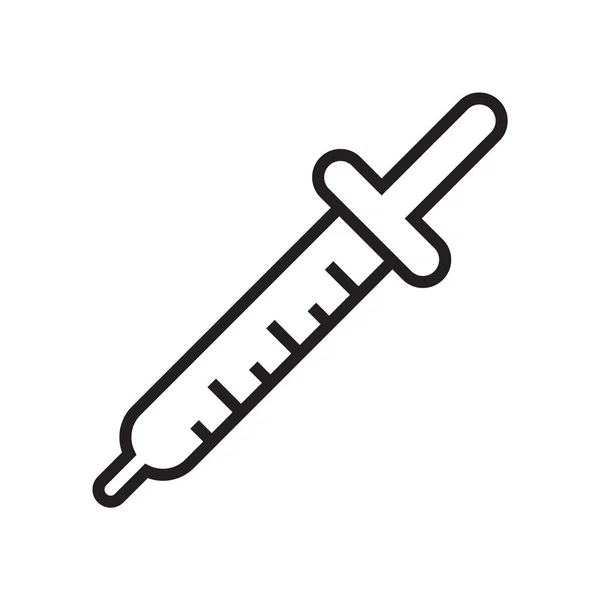 Pipetteer pictogram vector teken en symbool geïsoleerd op een witte achtergrond, Pipetteer logo concept — Stockvector