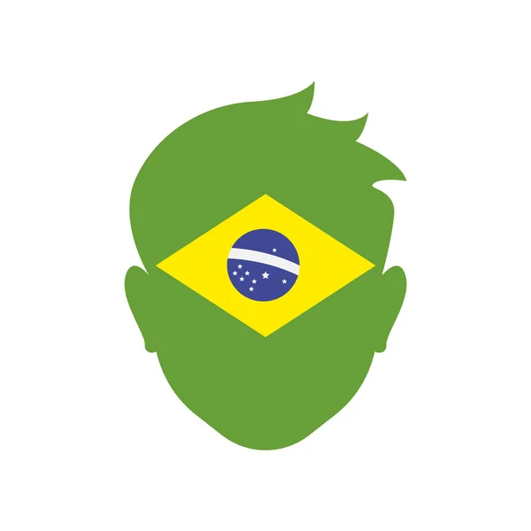 Brazilië pictogram vector teken en symbool geïsoleerd op witte achtergrond, — Stockvector