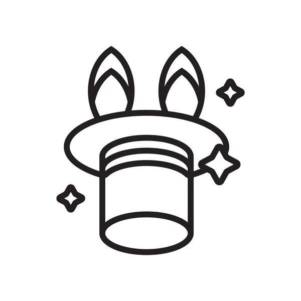 Chapeau magique icône signe vectoriel et symbole isolé sur fond blanc, Magie chapeau logo concept — Image vectorielle