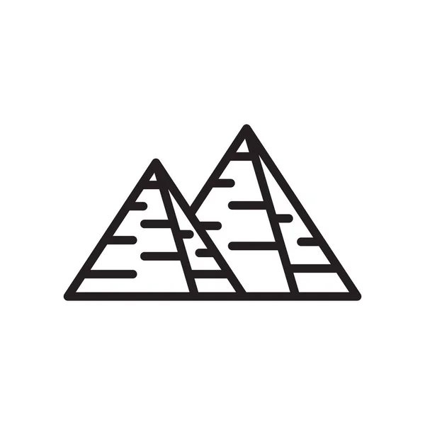 Piramide pictogram vector teken en symbool geïsoleerd op witte achtergrond — Stockvector