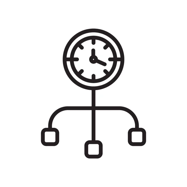 Ícone de relógio circular vetor sinal e símbolo isolado no fundo branco, conceito de logotipo do relógio circular —  Vetores de Stock