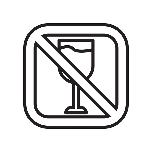 Pas d'icône d'alcool signe vectoriel et symbole isolé sur fond blanc, Pas de concept de logo alcool — Image vectorielle