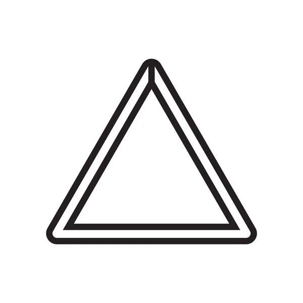 Trojúhelník ikona vektor znamení a symbol izolovaných na bílém pozadí, koncept loga trojúhelník — Stockový vektor