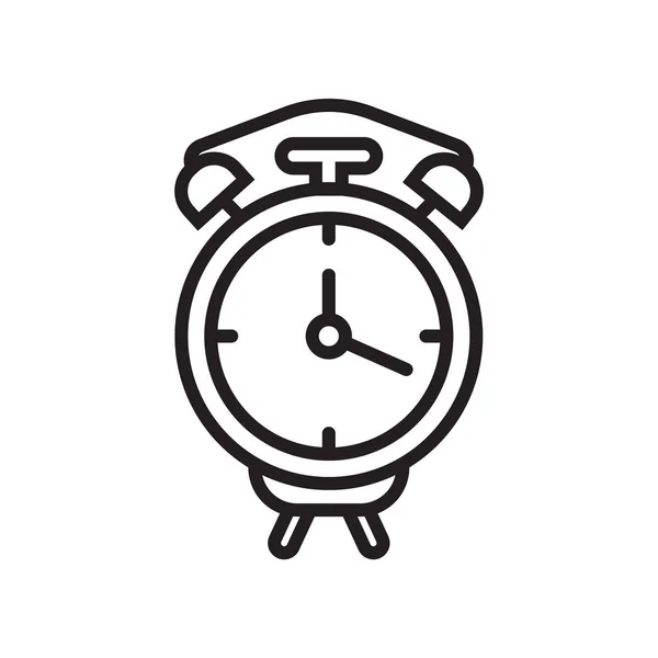 Reloj despertador icono signo vectorial y símbolo aislado sobre fondo blanco, Alarma reloj logotipo concepto — Archivo Imágenes Vectoriales