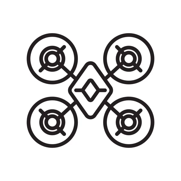 Drone icône vecteur isolé sur fond blanc, Drone signe, lin — Image vectorielle
