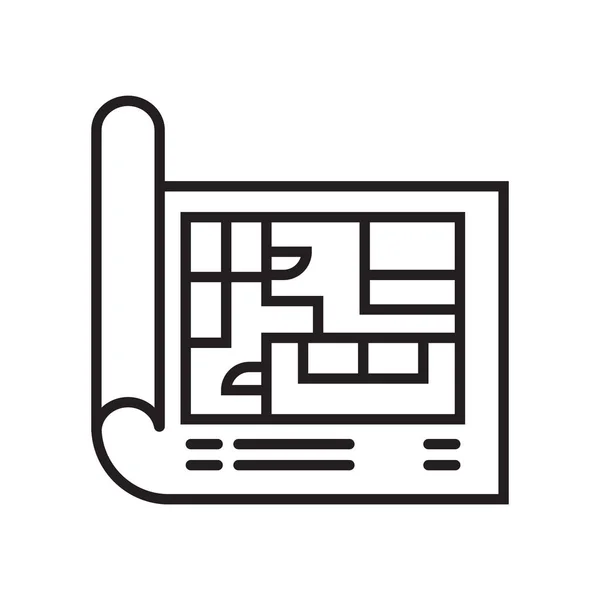 Planı simge vektör işareti ve beyaz arka plan üzerinde Blueprint logo kavramı izole sembolü