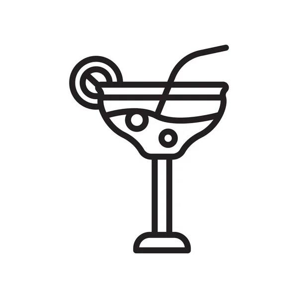 Icône de cocktail vecteur isolé sur fond blanc, Panneau de cocktail — Image vectorielle