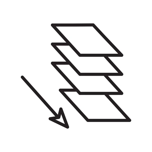 Icono de capa signo vectorial y símbolo aislado sobre fondo blanco , — Vector de stock