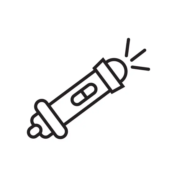 Φακό εικονίδιο διάνυσμα σημάδι και σύμβολο που απομονώνονται σε λευκό φόντο, φακός λογότυπο έννοια — Διανυσματικό Αρχείο