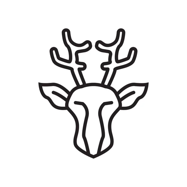 Hirsch Symbol Vektorschild und Symbol isoliert auf weißem Hintergrund, Hirsch Logo-Konzept — Stockvektor