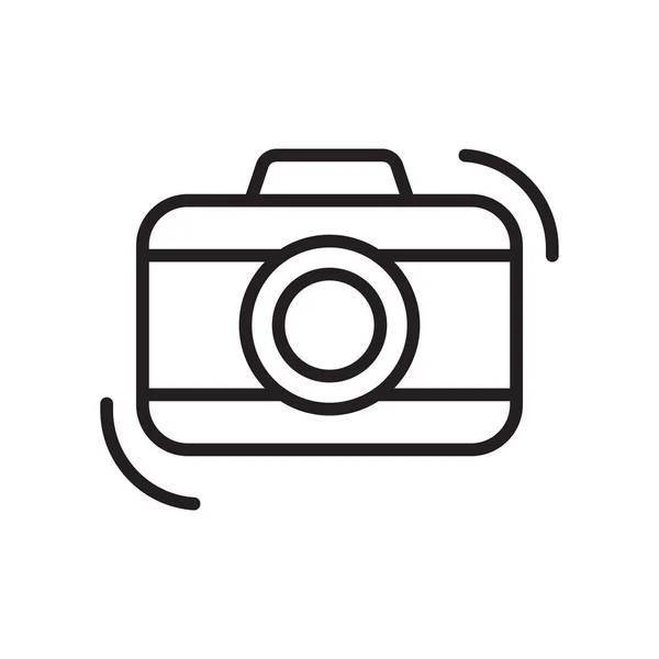 Sinal de vetor de ícone de fotografia e símbolo isolado no fundo branco, conceito de logotipo de fotografia —  Vetores de Stock