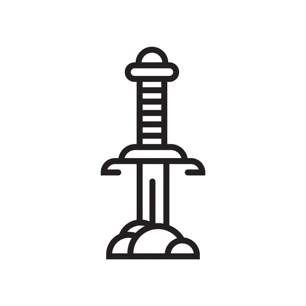 Excalibur Symbol Vektorzeichen und Symbol isoliert auf weißem Hintergrund, excalibur Logo Konzept — Stockvektor
