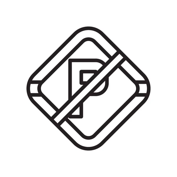 Geen betaald parkeren pictogram vector teken en symbool geïsoleerd op een witte achtergrond, geen betaald parkeren logo concept — Stockvector