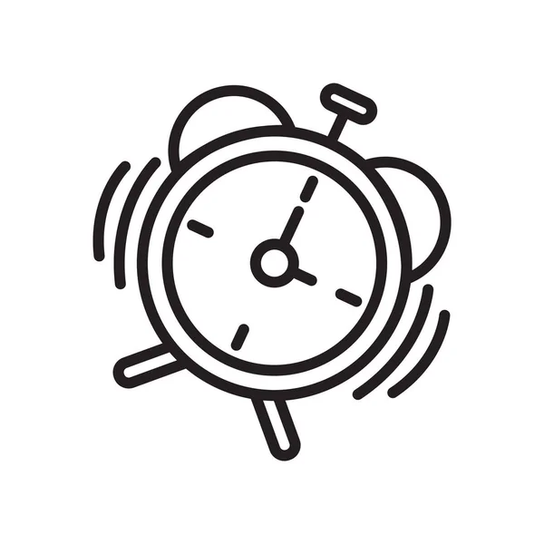 目覚まし時計のアイコン ベクトル記号とシンボルの白い背景に、目覚まし時計ロゴのコンセプトに分離 — ストックベクタ
