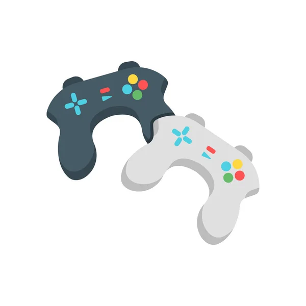 Gamepad icono signo vectorial y símbolo aislado sobre fondo blanco — Archivo Imágenes Vectoriales