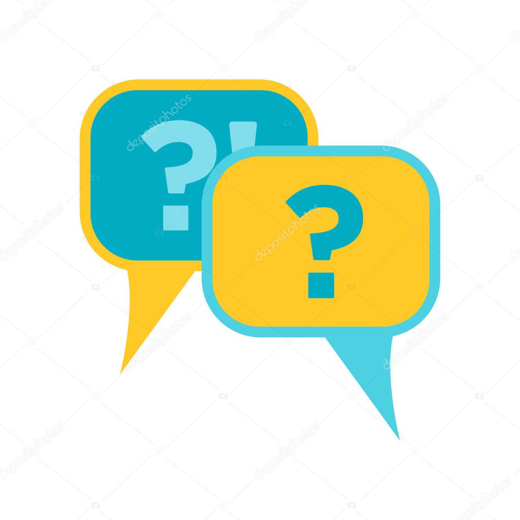 Questions icon vector isolated on white background for your web and mobile app design, Questions logo concept