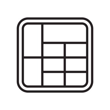 Kare simge vektör işareti ve beyaz arka plan üzerinde kare logo kavramı izole sembolü