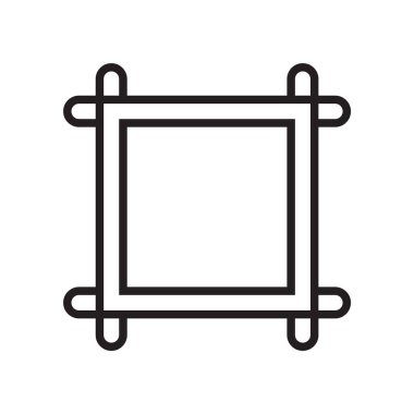 Kare simge vektör işareti ve beyaz arka plan üzerinde kare logo kavramı izole sembolü