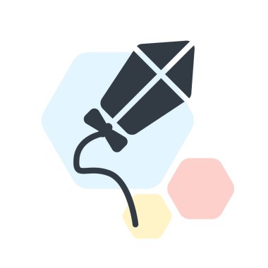 Uçurtma simge vektör işareti ve beyaz arka plan üzerinde K izole sembolü