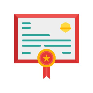 Diploma simge vektör işareti ve beyaz arka plan üzerinde izole sembolü