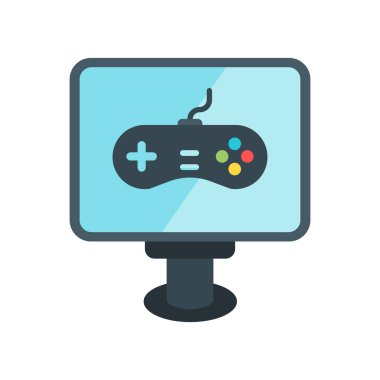 PC oyun simge vektör işareti ve beyaz arka plan üzerinde izole sembolü