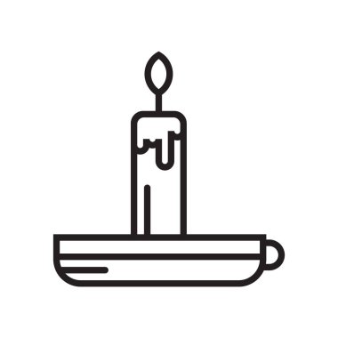 Mum simge vektör işareti ve beyaz arka plan üzerinde mum logo kavramı izole sembolü