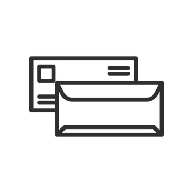 Mektup zarf simgesi vektör işareti ve üzerinde beyaz ba izole sembolü