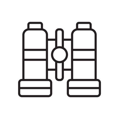 Dürbün simge vektör işareti ve beyaz arka plan üzerinde dürbün logo kavramı izole sembolü