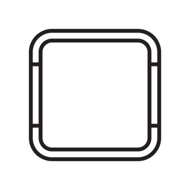 Kare simge vektör işareti ve beyaz arka plan üzerinde kare logo kavramı izole sembolü