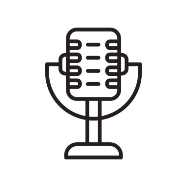Beyaz arka plan üzerinde mikrofon izole mikrofon simge vektör 