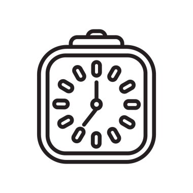 Duvar saati simge vektör işareti ve beyaz arka plan üzerinde duvar saati logo kavramı izole sembolü