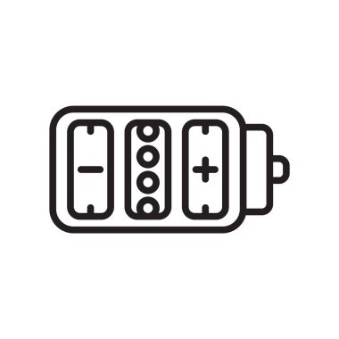 Pil simgesi vektör beyaz arka plan üzerinde pil işareti izole ,