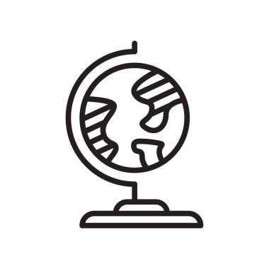 Coğrafya simge vektör işareti ve üzerinde beyaz backgrou izole sembolü